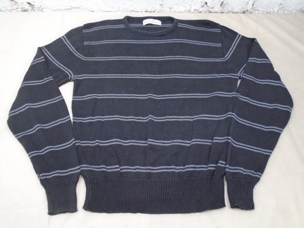 Vintage 90s Oscar de la Renta Mens Striped Sweater 100% Cotton Crewneck XL USA